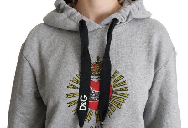 Dolce & Gabbana Exclusive Hooded Gray Cotton Sweater - Image 4