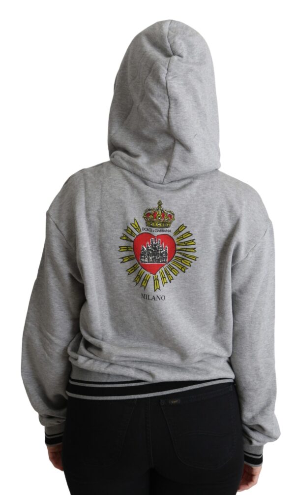 Dolce & Gabbana Exclusive Hooded Gray Cotton Sweater - Image 6