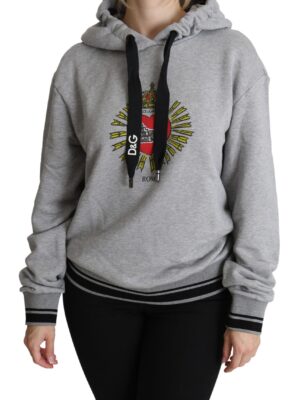 Dolce & Gabbana Exclusive Hooded Gray Cotton Sweater