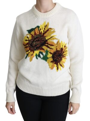 Dolce & Gabbana Elegant Knitted Sunflower Sweater