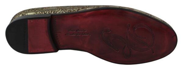 Dolce & Gabbana Gold Bordeaux Loafers Slides Dress Shoes - Image 2