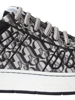 Jimmy Choo Glittering Slip-On Sneakers - Silver and Black