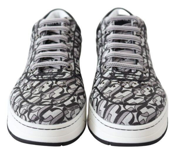 Jimmy Choo Glittering Slip-On Sneakers - Silver and Black - Image 5