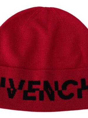 Givenchy Elegant Wool Beanie with Signature Contrast Logo