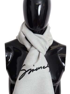 Givenchy Elegant Monochrome Wool-Silk Blend Scarf
