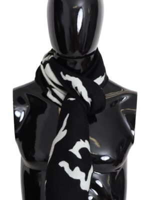 Givenchy Elegant Unisex Wool-Silk Scarf in Black & White