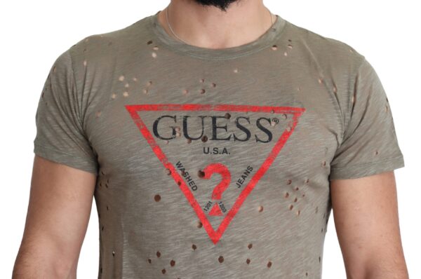 Guess Chic Brown Cotton Stretch Tee - Image 3