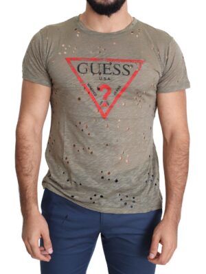 Guess Chic Brown Cotton Stretch Tee