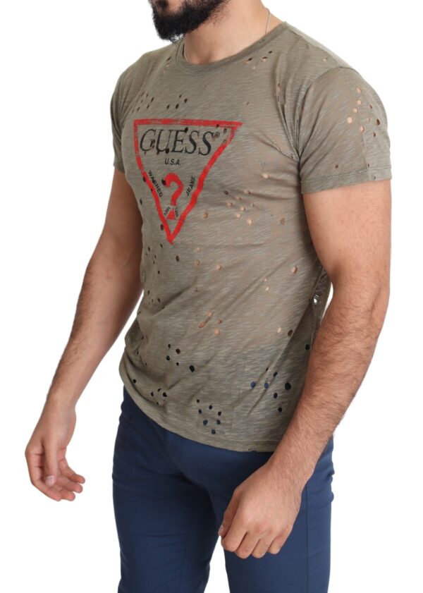 Guess Chic Brown Cotton Stretch Tee - Image 4