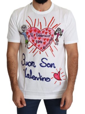 Dolce & Gabbana Romantic Heart Print Crew Neck Tee
