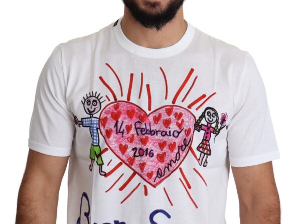 Dolce & Gabbana Romantic Heart Print Crew Neck Tee - Image 5