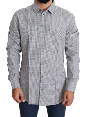 Dolce & Gabbana Checkered Slim Fit Cotton Dress Shirt