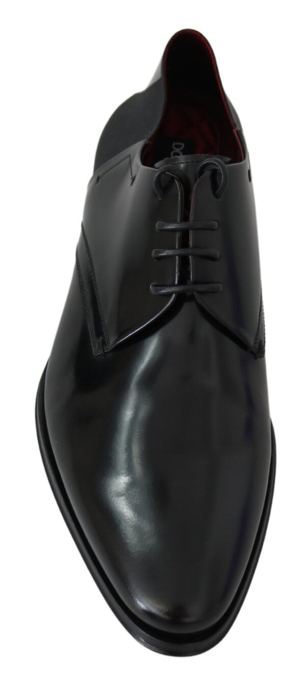 Dolce & Gabbana Elegant Black Leather Derby Shoes - Image 3
