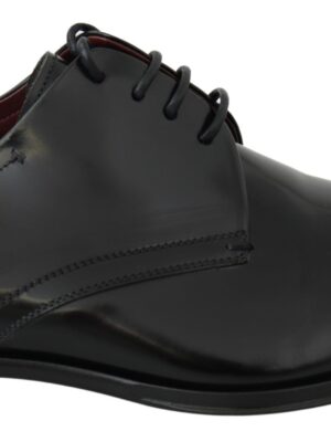 Dolce & Gabbana Elegant Black Leather Derby Shoes