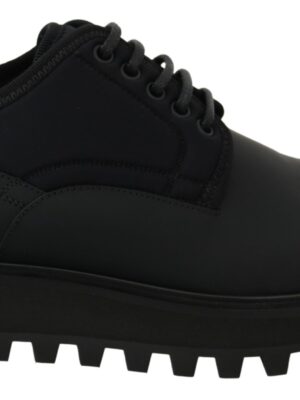 Dolce & Gabbana Elegant Black Calfskin Derby Shoes