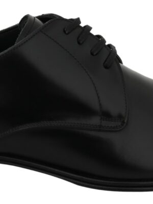 Dolce & Gabbana Elegant Black Leather Derby Shoes