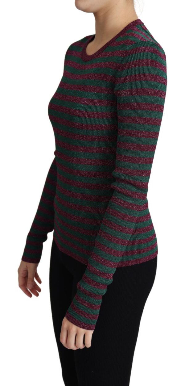 Dolce & Gabbana Elegant Maroon Crewneck Sweater - Image 4