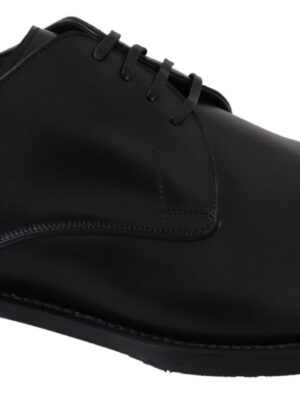 Dolce & Gabbana Elegant Black Leather Derby Dress Shoes