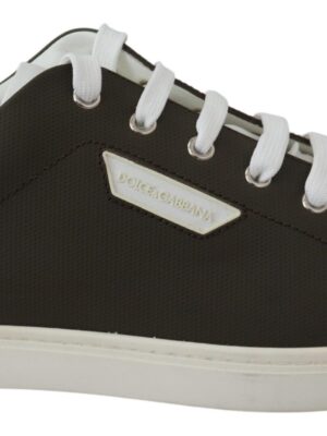 Dolce & Gabbana Sleek White Leather Low Top Sneakers