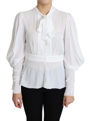 Dolce & Gabbana Elegant Snow-White Viscose Blouse