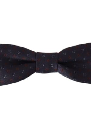 Dolce & Gabbana Stunning Gray Patterned Silk Bow Tie