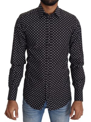 Dolce & Gabbana Elegant Polka Dot Men's Long Sleeve Shirt