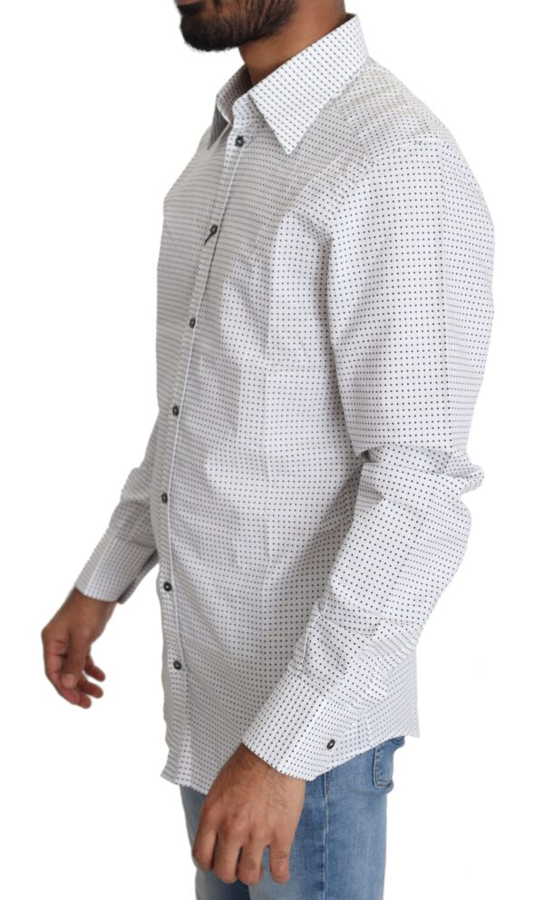 Dolce & Gabbana Elegant Slim Fit Polka Dot Dress Shirt - Image 4