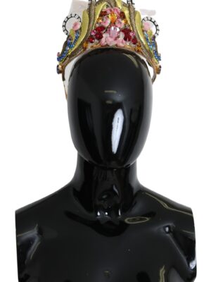 Dolce & Gabbana Stunning Crystal Diadem Tiara - Gold Multicolor