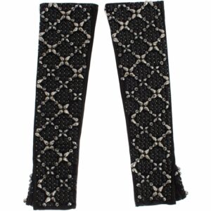 Dolce & Gabbana Elegant Crystal Beaded Leather Gloves