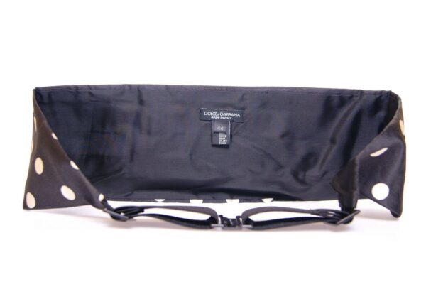 Dolce & Gabbana Elegant Silk Black Polka Dot Cummerbund - Image 3