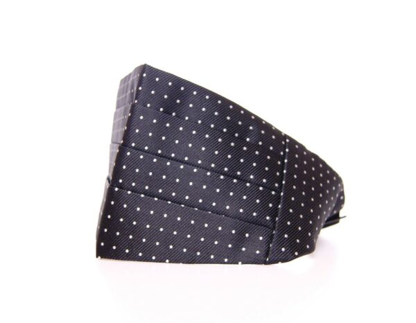 Dolce & Gabbana Elegant Black Silk Polka Dot Cummerbund - Image 2