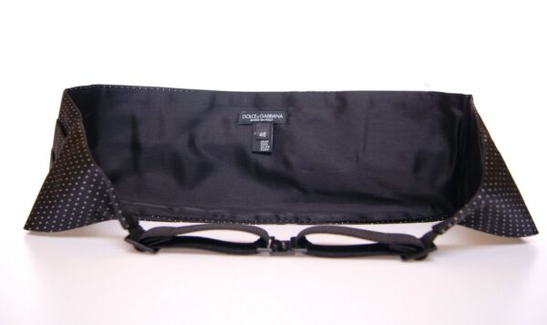 Dolce & Gabbana Elegant Black Silk Cummerbund with Polka Dots - Image 4