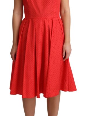 Dolce & Gabbana Elegant Polka Dotted A-Line Sleeveless Dress