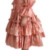 Dolce & Gabbana Pink Metallic Ruffled Gown Elegance - Image 3