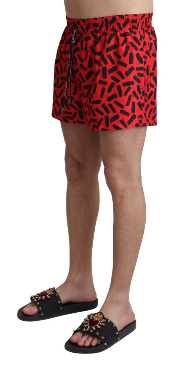 Dolce & Gabbana Radiant Red Drawstring Swim Trunks - Image 2