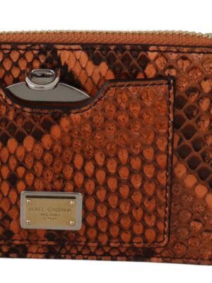 Dolce & Gabbana Elegant Python Patterned Leather Wristlet