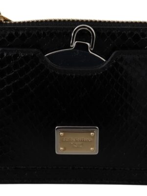 Dolce & Gabbana Elegant Python Pattern Leather Wristlet Wallet