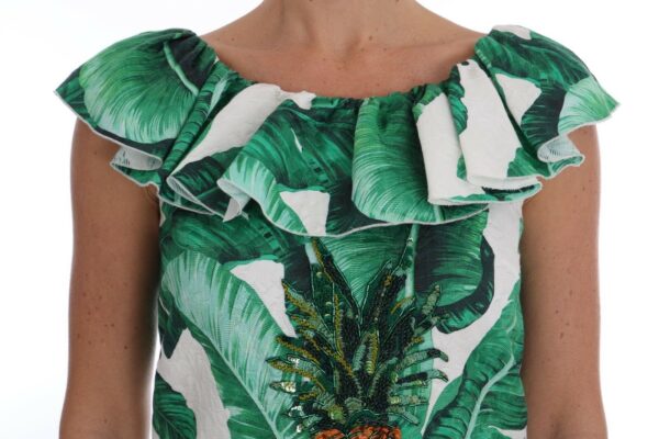 Dolce & Gabbana Elegant Sequined Pineapple Blouse - Image 4