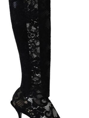 Dolce & Gabbana Elegant Black Stretch Sock Pumps