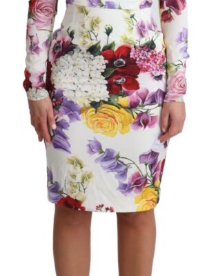 Dolce & Gabbana Elegant Floral Sheath Silk Dress
