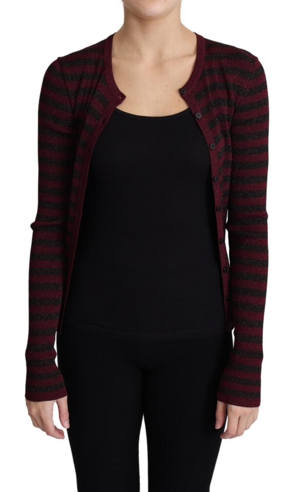 Dolce & Gabbana Elegant Striped Viscose Cardigan - Image 2