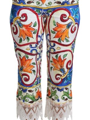 Dolce & Gabbana Majolica High Waist Cropped Trousers
