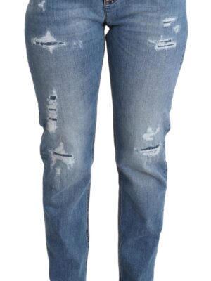 Dolce & Gabbana Chic High-Waisted Tattered Skinny Jeans