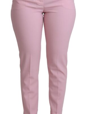 Dolce & Gabbana Elegant Pink High-Waisted Wool Trousers