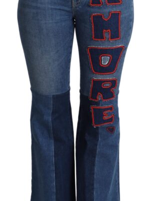 Dolce & Gabbana Elegant Boot Cut Denim Jeans with Amore Patch