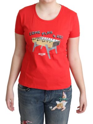 Moschino Chic Red Cotton Tee with Playful Print