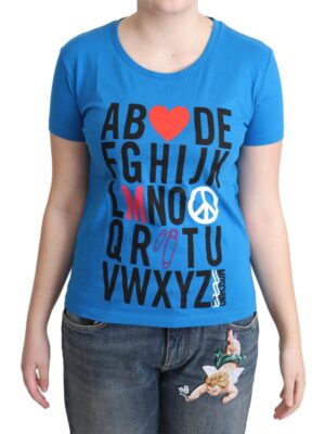 Moschino Chic Alphabet Cotton Tee in Blue