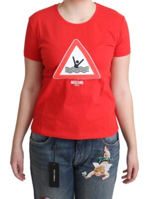 Moschino Chic Red Graphic Cotton Tee