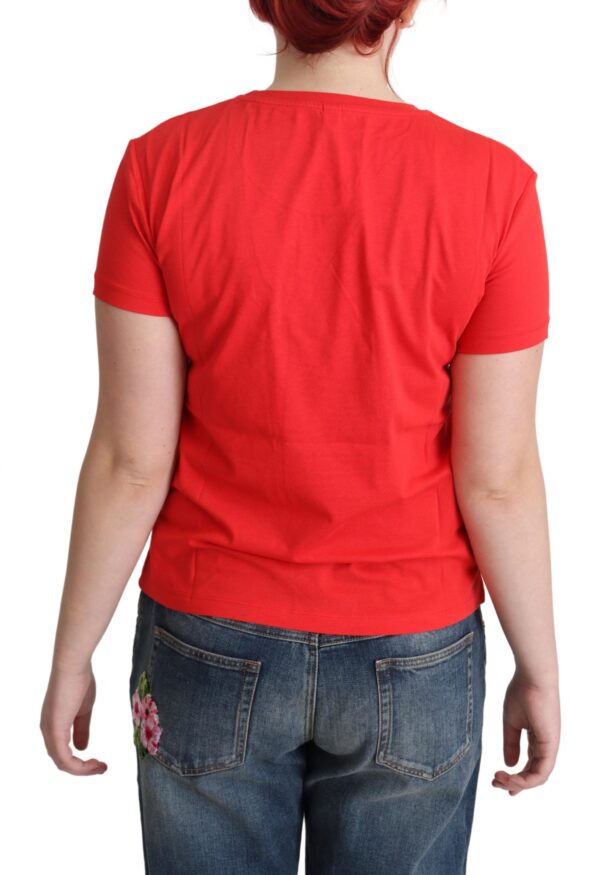 Moschino Chic Red Graphic Cotton Tee - Image 3