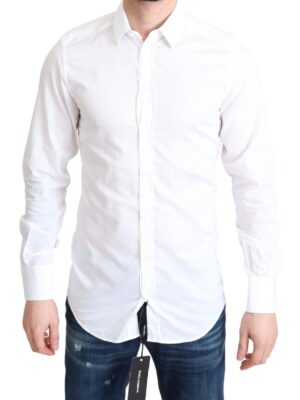 Dolce & Gabbana Elegant White Cotton Dress Shirt Slim Fit